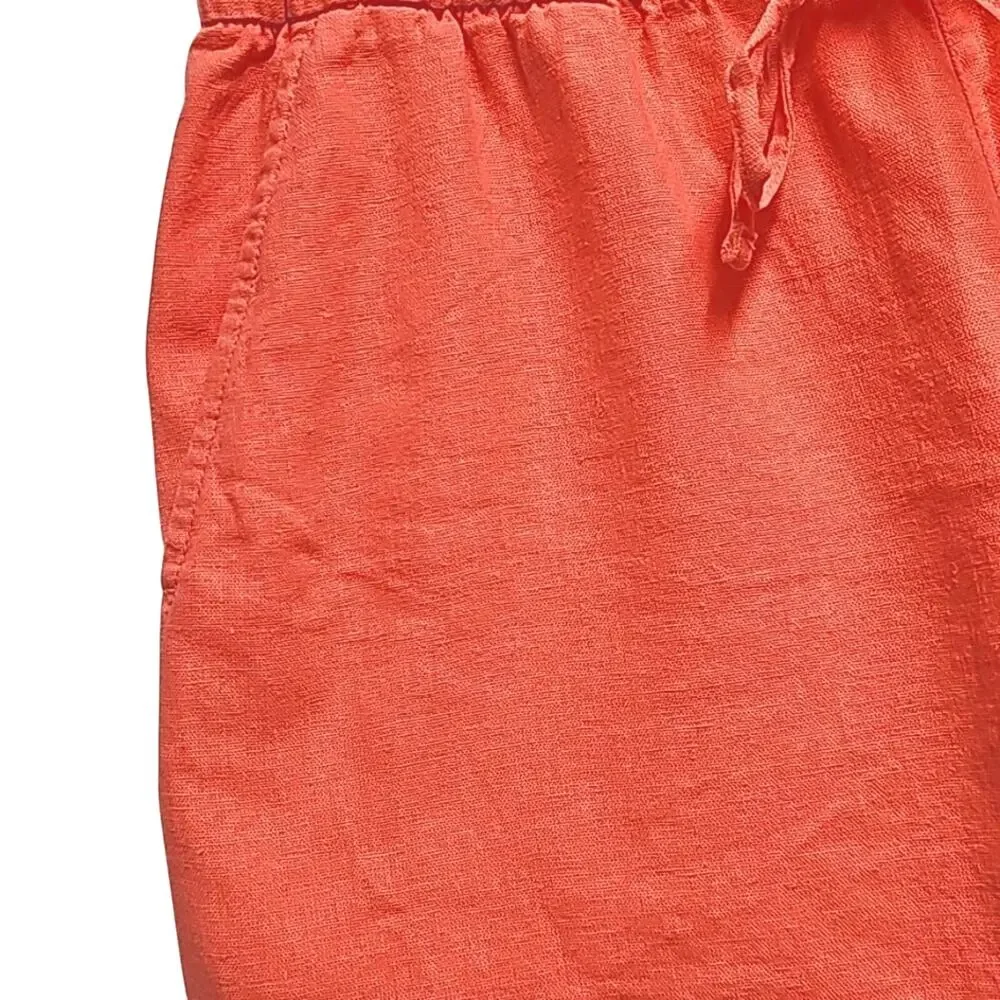 GAP Womens Linen/Rayon Blend Elastic Waist 4 Pocket Coral Shorts Size S (NWT)